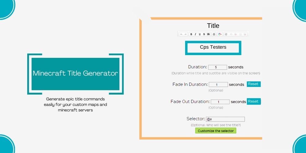 Minecraft Title Generator